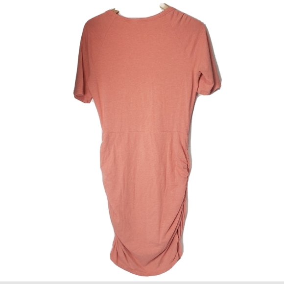 Athleta bodycon maxi dress ruching salmon MT tall - Picture 2 of 7